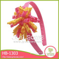 Deep pink shape elastic HB-1303 gold hair clasp